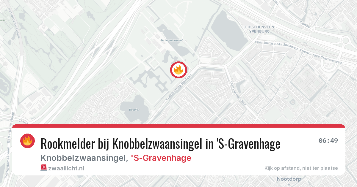Rookmelder bij Knobbelzwaansingel in 'S-Gravenhage — 22 jun 2026