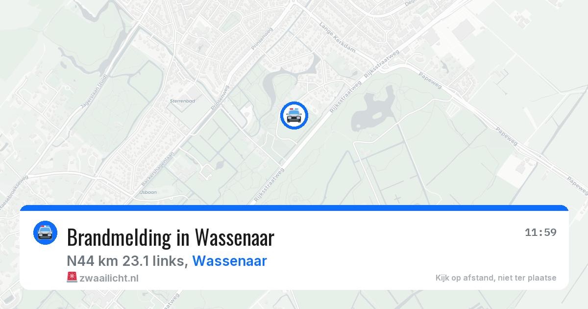 Brandmelding in Wassenaar — 11 aug 2026