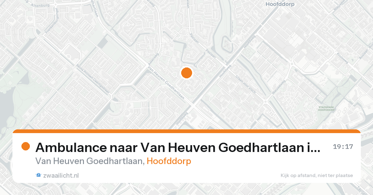 Ambulance naar Van Heuven Goedhartlaan in Hoofddorp — 16 aug 2026