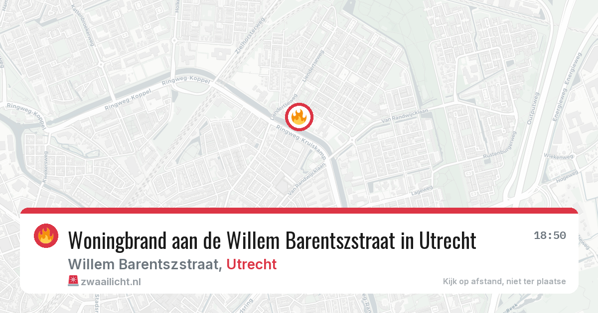 Woningbrand aan de Willem Barentszstraat in Utrecht — 22 jan 2026