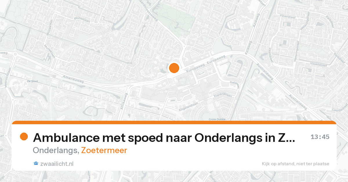 Ambulance met spoed naar Onderlangs in Zoetermeer — 20 aug 2026