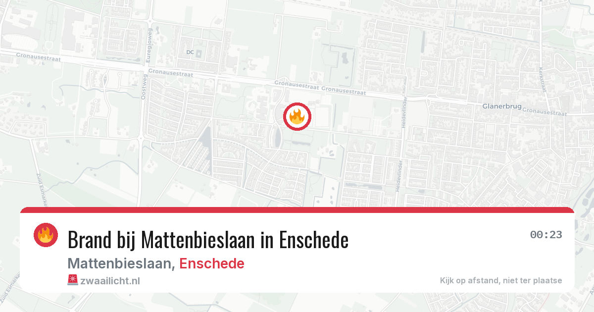 Brand bij Mattenbieslaan in Enschede — 22 jul 2026