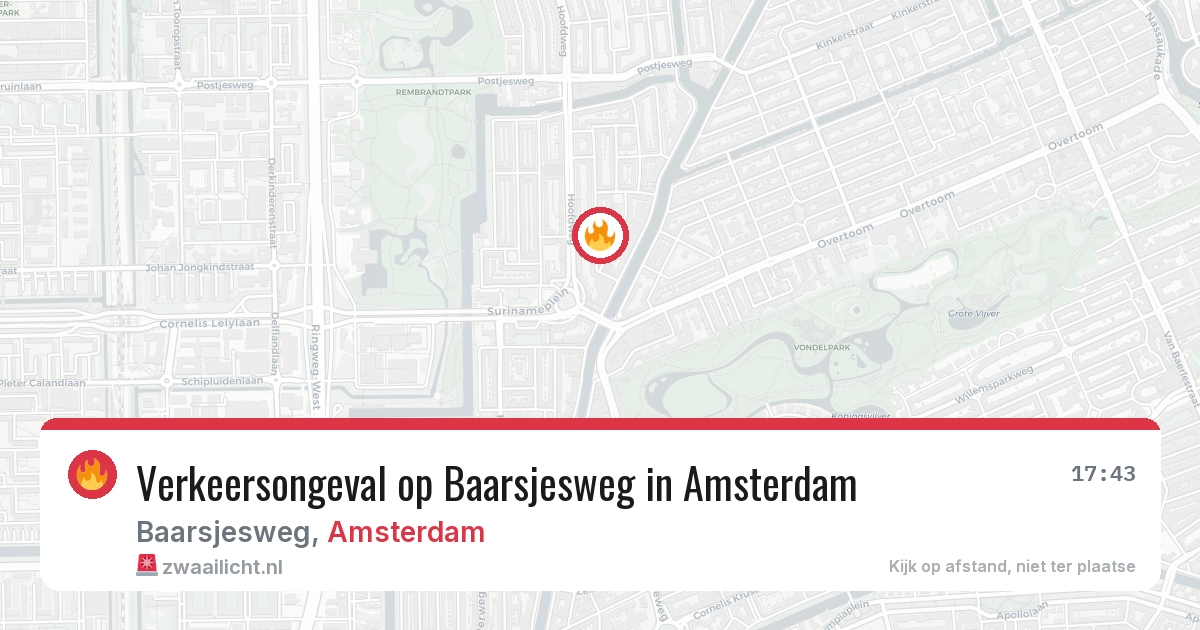 Verkeersongeval op Baarsjesweg in Amsterdam — 26 jul 2026