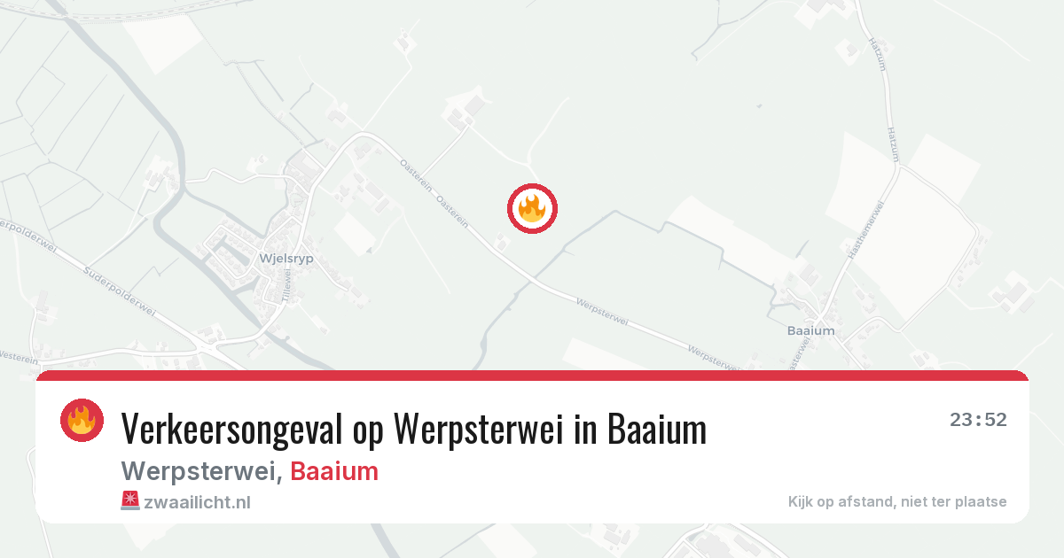 Verkeersongeval op Werpsterwei in Baaium — 14 mrt 2026