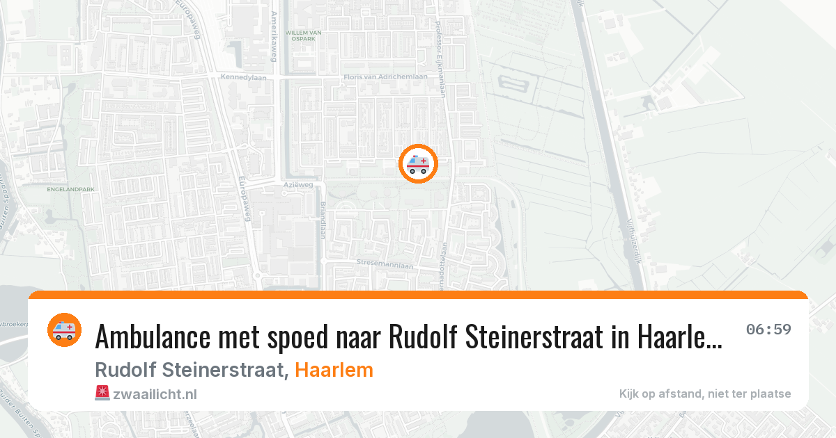 Ambulance met spoed naar Rudolf Steinerstraat in Haarlem — 27 jun 2026