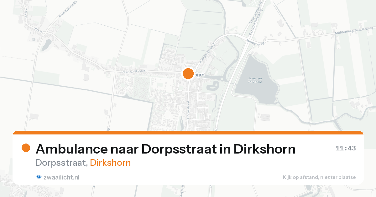 Ambulance naar Dorpsstraat in Dirkshorn — 15 aug 2026