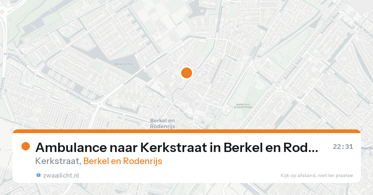 Ambulance naar Kerkstraat in Berkel en Rodenrijs — 16 aug 2026
