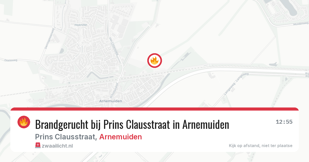 Brandgerucht bij Prins Clausstraat in Arnemuiden — 27 jun 2026