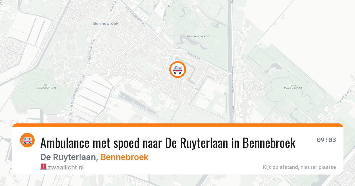 Ambulance met spoed naar De Ruyterlaan in Bennebroek — 1 jul 2026