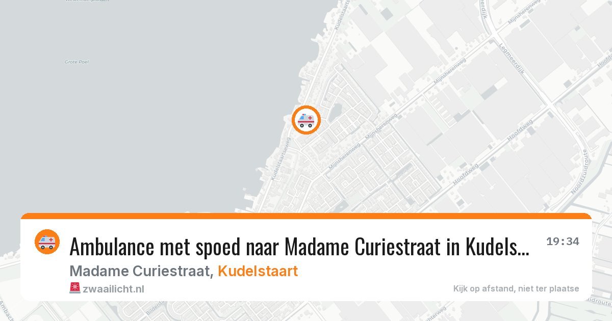 Ambulance met spoed naar Madame Curiestraat in Kudelstaart — 6 jul 2026