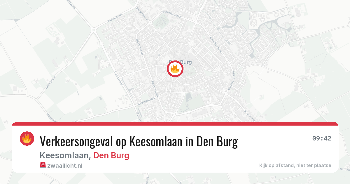 Verkeersongeval op Keesomlaan in Den Burg — 15 feb 2026