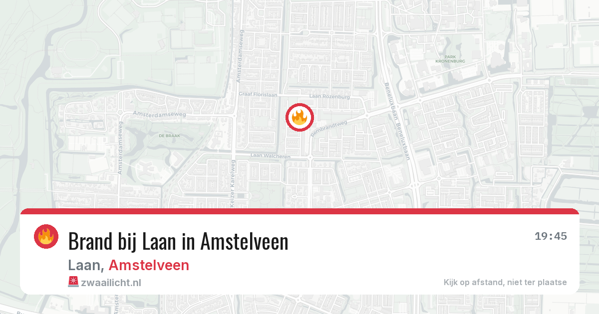Brand bij Laan in Amstelveen — 30 jul 2026
