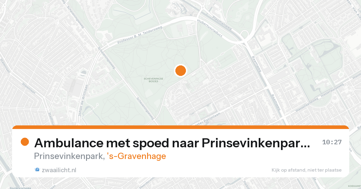 Ambulance met spoed naar Prinsevinkenpark in 's-Gravenhage — 15 aug 2026