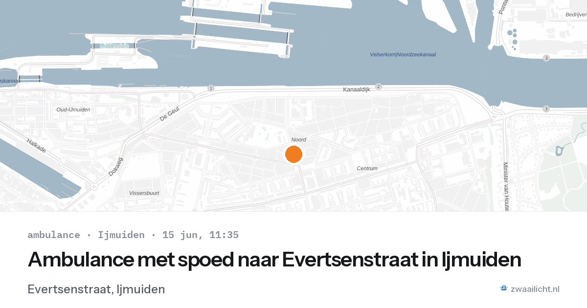 Ambulance met spoed naar Evertsenstraat in Ijmuiden — 5 feb 2026