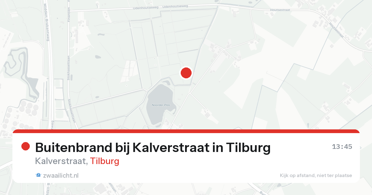 Buitenbrand bij Kalverstraat in Tilburg — 20 aug 2026