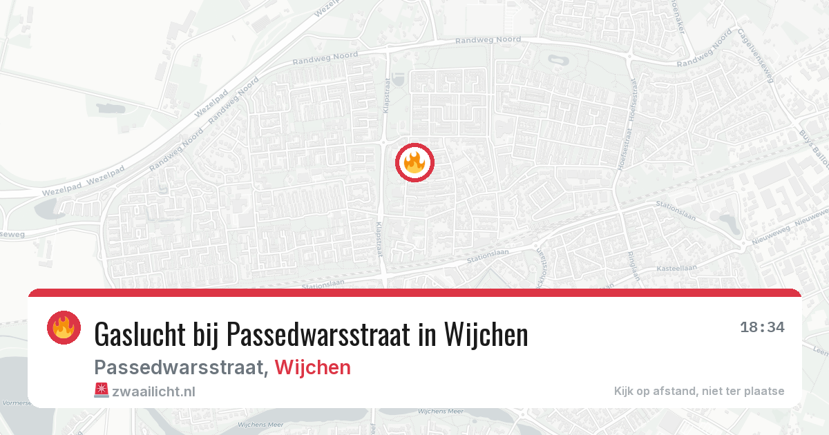 Gaslucht bij Passedwarsstraat in Wijchen — 13 apr 2026