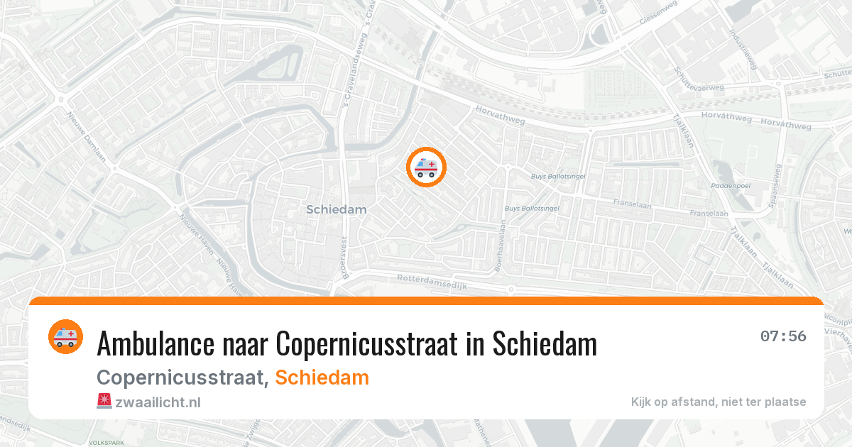 Ambulance naar Copernicusstraat in Schiedam — 27 jul 2026