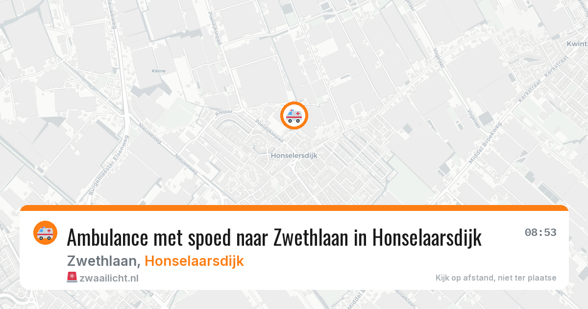 Ambulance met spoed naar Zwethlaan in Honselaarsdijk — 26 feb 2026