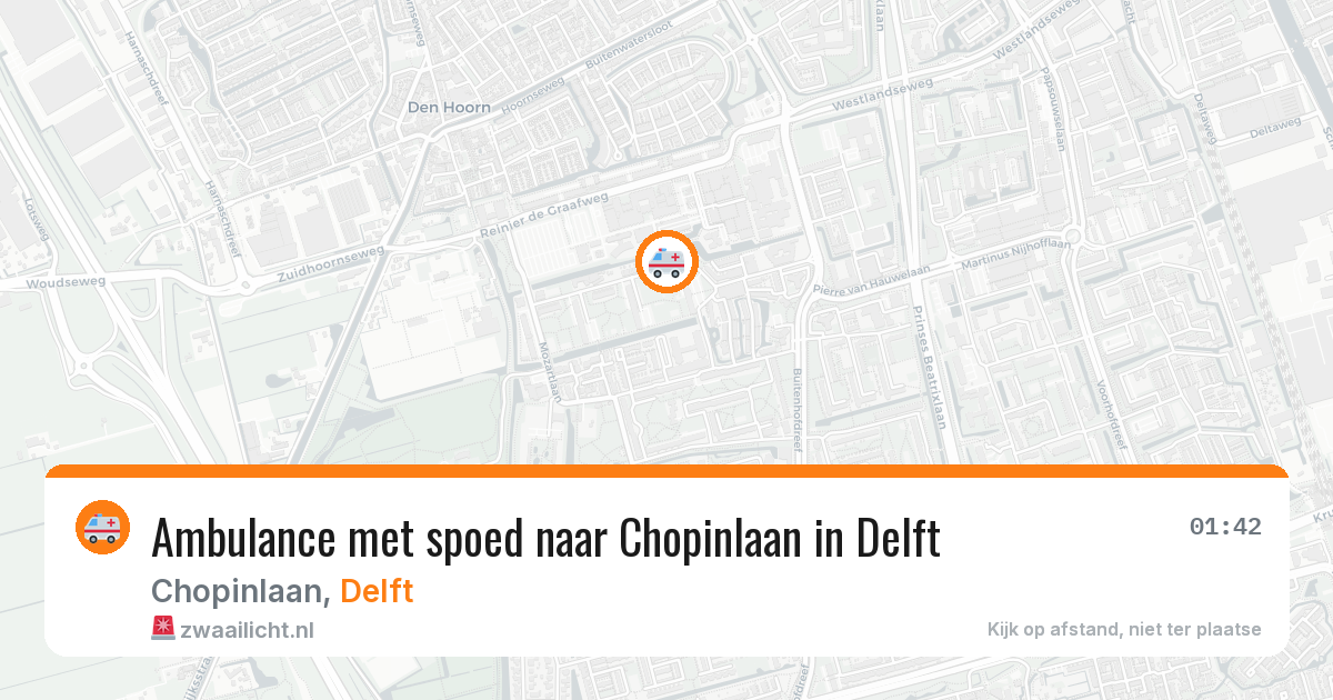 Ambulance met spoed naar Chopinlaan in Delft — 9 jul 2026