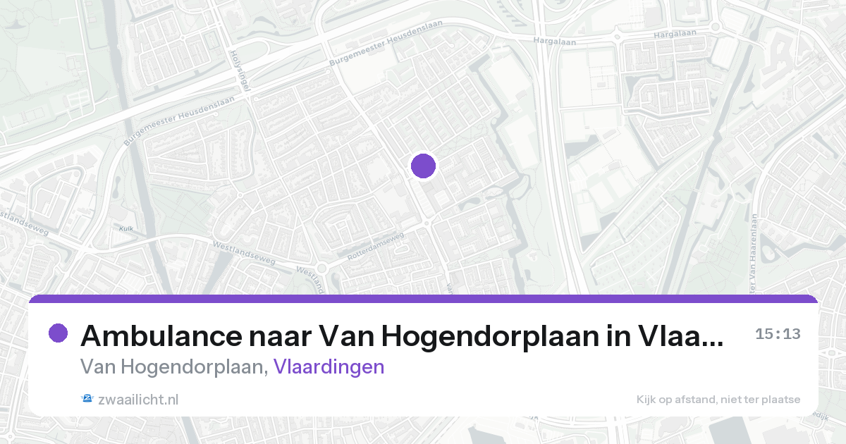 Ambulance naar Van Hogendorplaan in Vlaardingen — 25 aug 2026