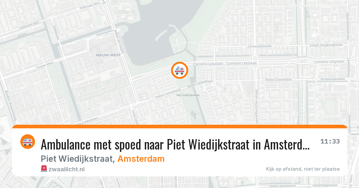 Ambulance met spoed naar Piet Wiedijkstraat in Amsterdam — 30 mrt 2026