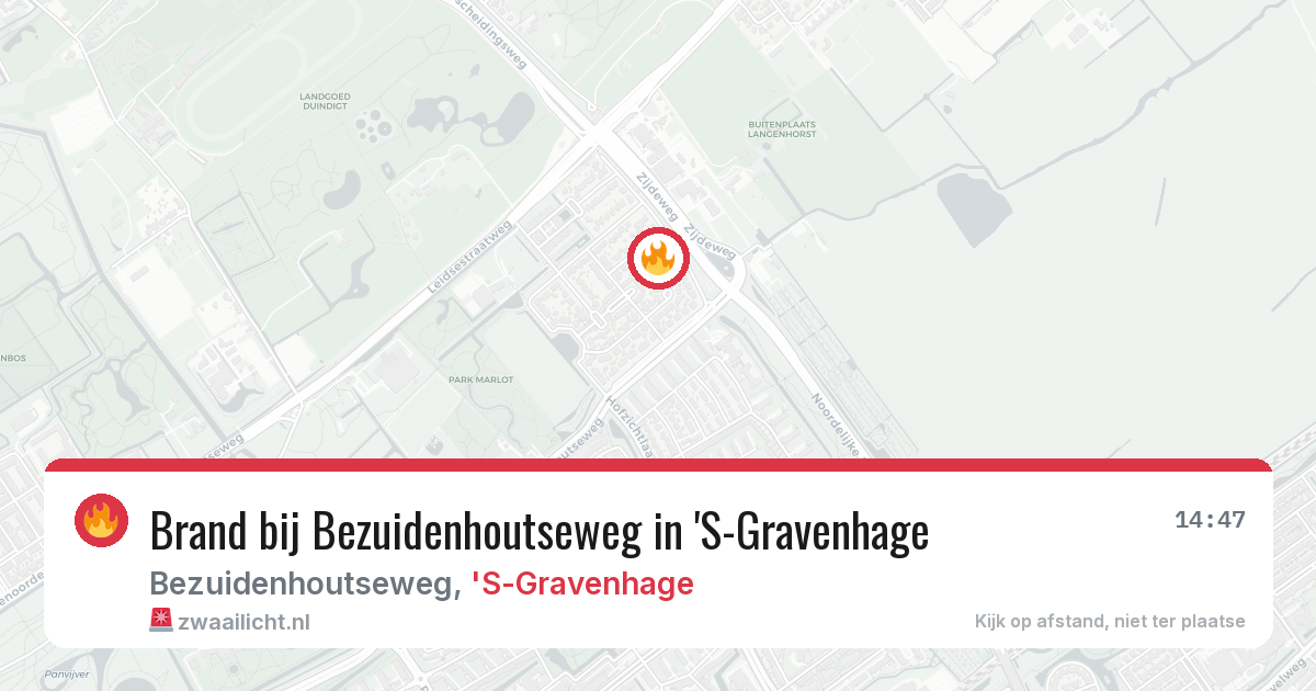 Brand bij Bezuidenhoutseweg in 'S-Gravenhage — 5 aug 2026
