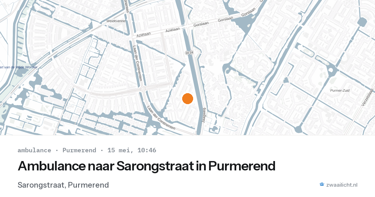 Ambulance naar Sarongstraat in Purmerend — 15 mei 2026