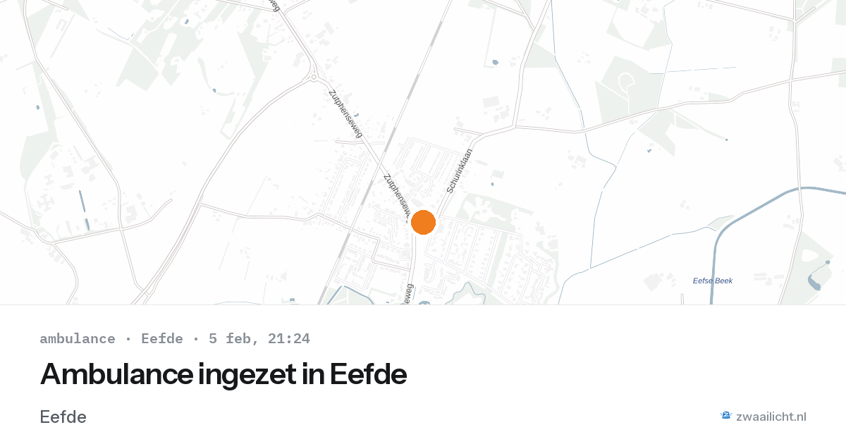 Ambulance ingezet in Eefde — 5 feb 2026
