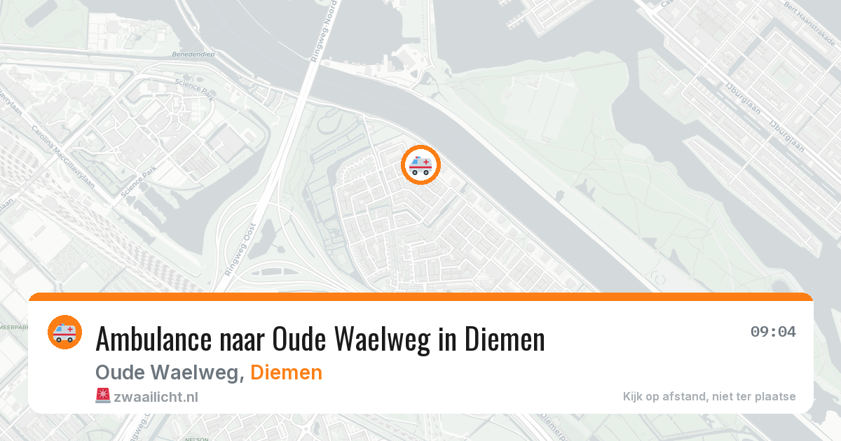 Ambulance naar Oude Waelweg in Diemen — 13 jun 2026