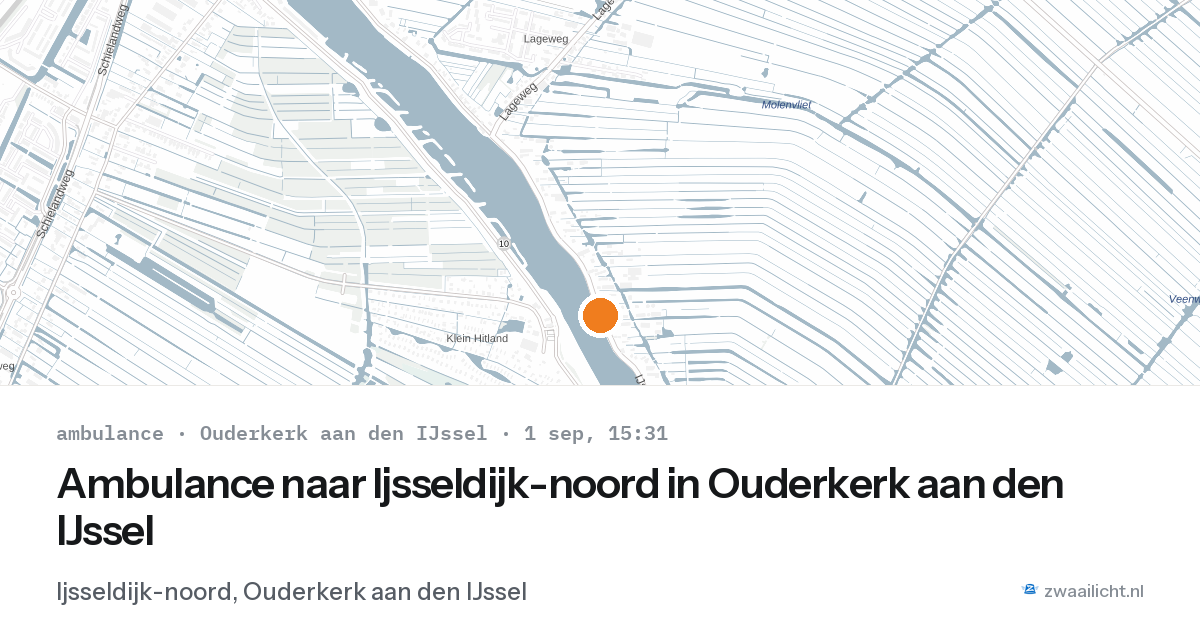 Ambulance naar Ijsseldijk-noord in Ouderkerk aan den IJssel — 1 sep 2026