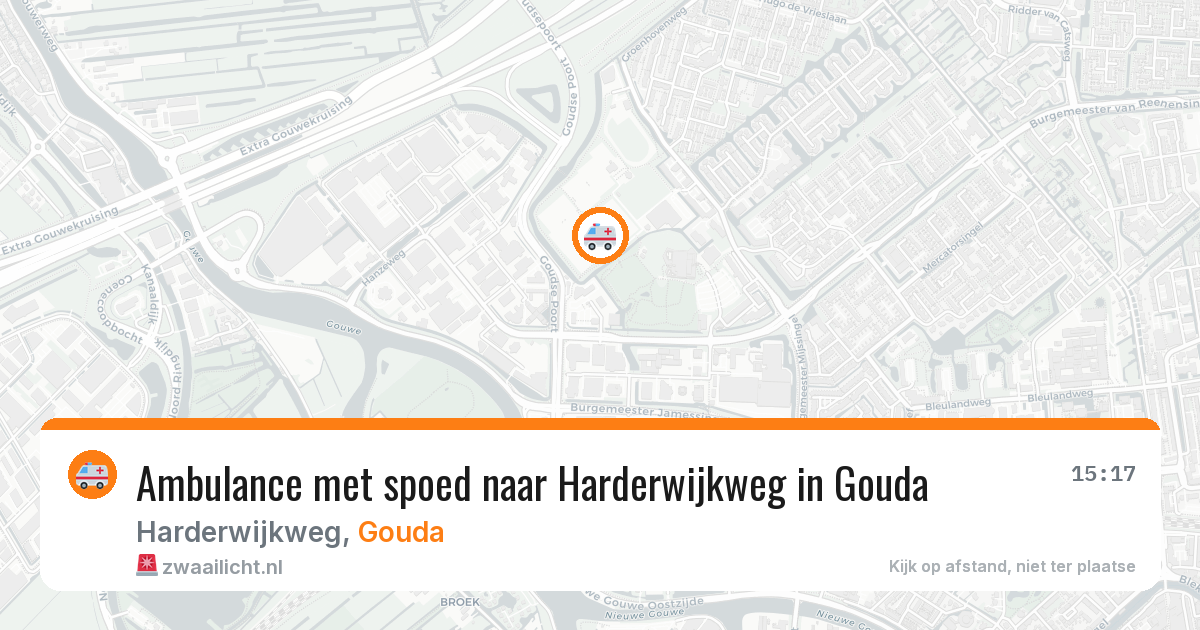 Ambulance met spoed naar Harderwijkweg in Gouda — 9 jun 2026