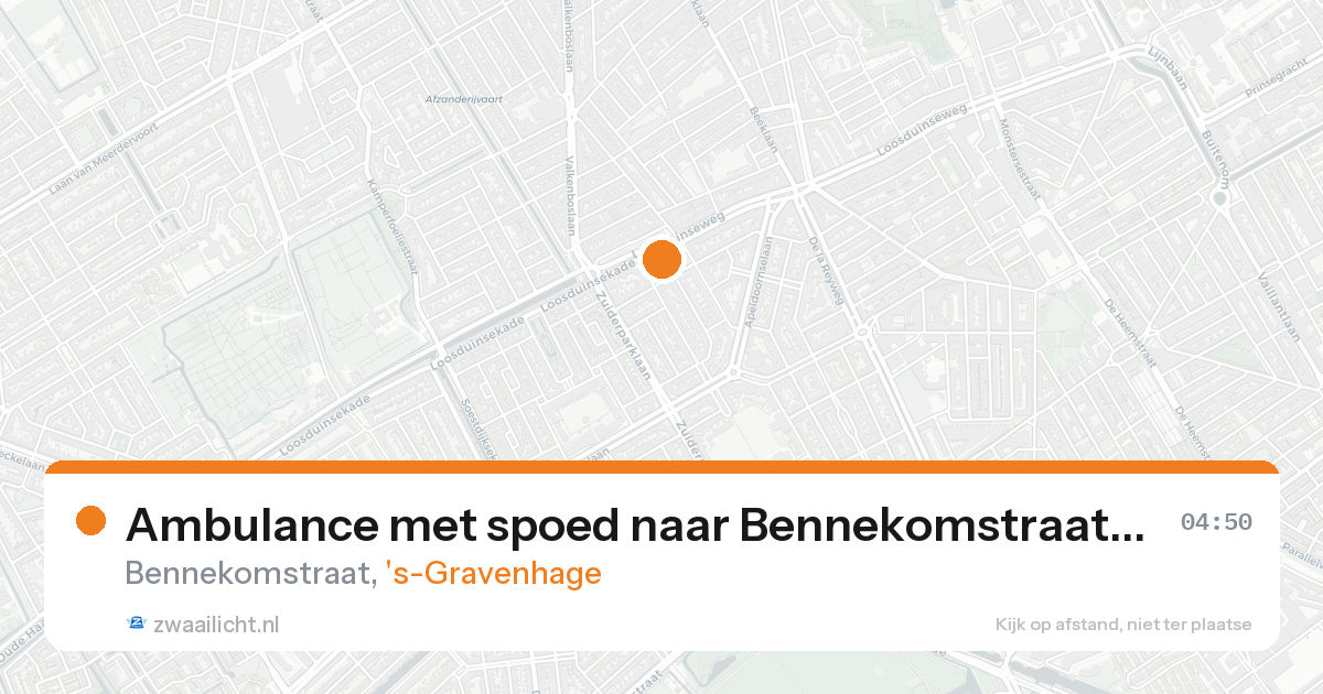 Ambulance met spoed naar Bennekomstraat in 's-Gravenhage — 20 aug 2026