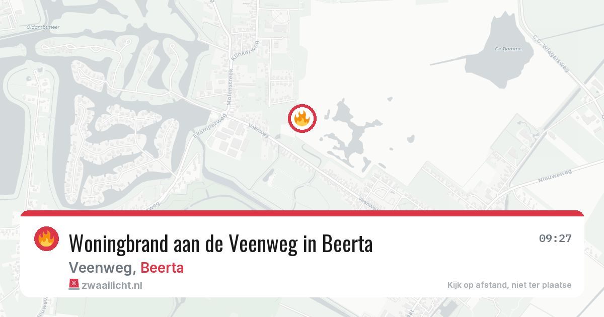 Woningbrand aan de Veenweg in Beerta — 26 apr 2026