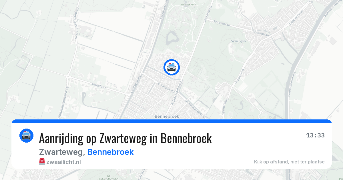 Aanrijding op Zwarteweg in Bennebroek — 9 apr 2026