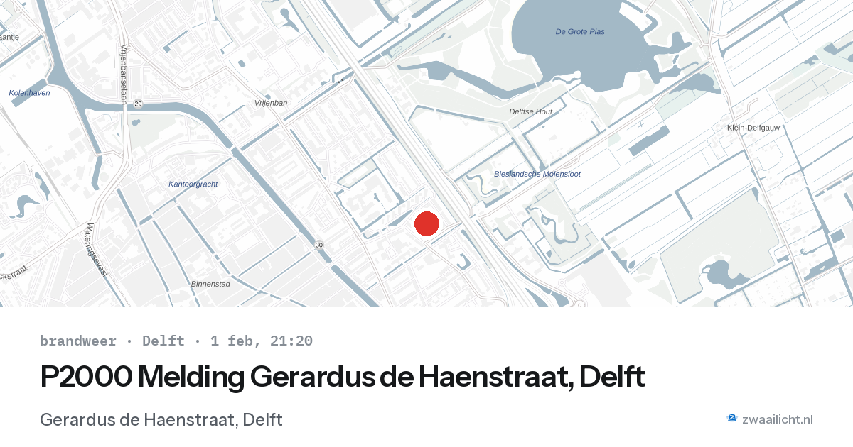 P2000 Melding Gerardus de Haenstraat, Delft — 1 feb 2026