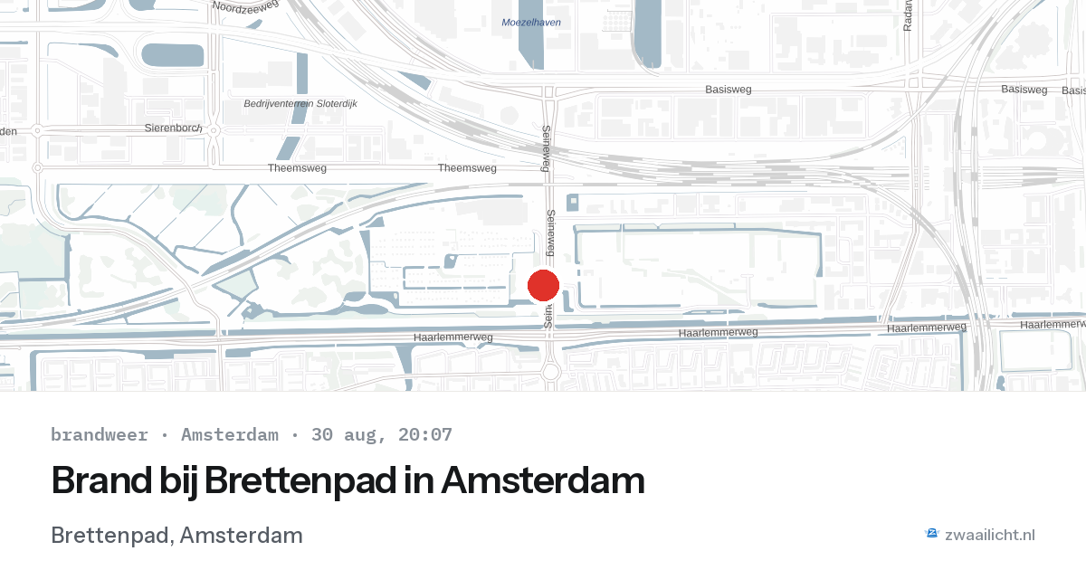 Brand bij Brettenpad in Amsterdam — 30 aug 2026
