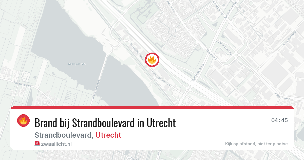 Brand bij Strandboulevard in Utrecht — 10 mei 2026