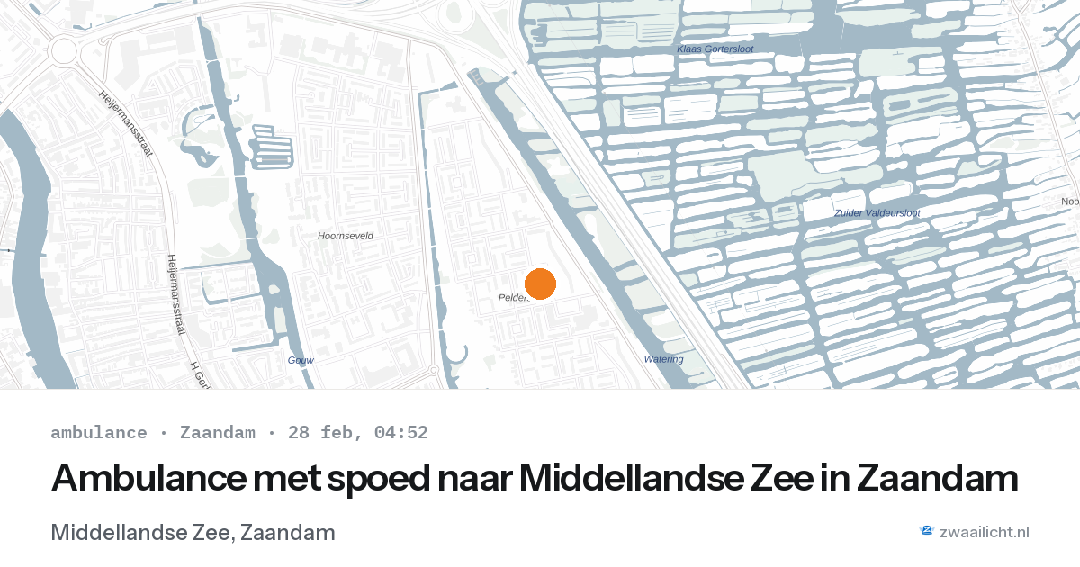 Ambulance met spoed naar Middellandse Zee in Zaandam — 28 feb 2026