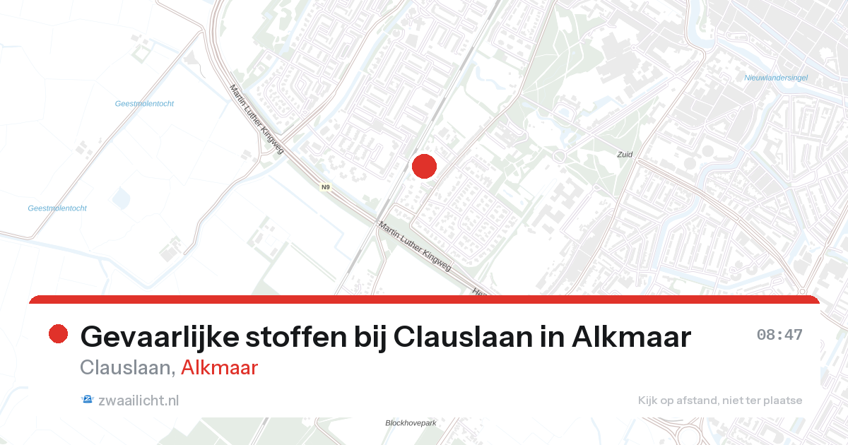 Gevaarlijke stoffen bij Clauslaan in Alkmaar — 12 mrt 2026