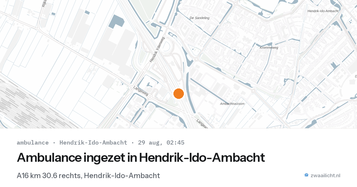 Ambulance ingezet in Hendrik-Ido-Ambacht — 29 aug 2026