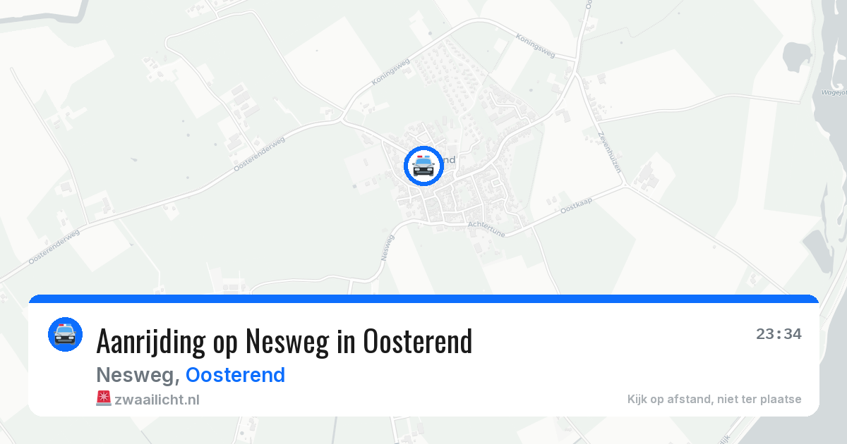 Aanrijding op Nesweg in Oosterend — 8 aug 2026