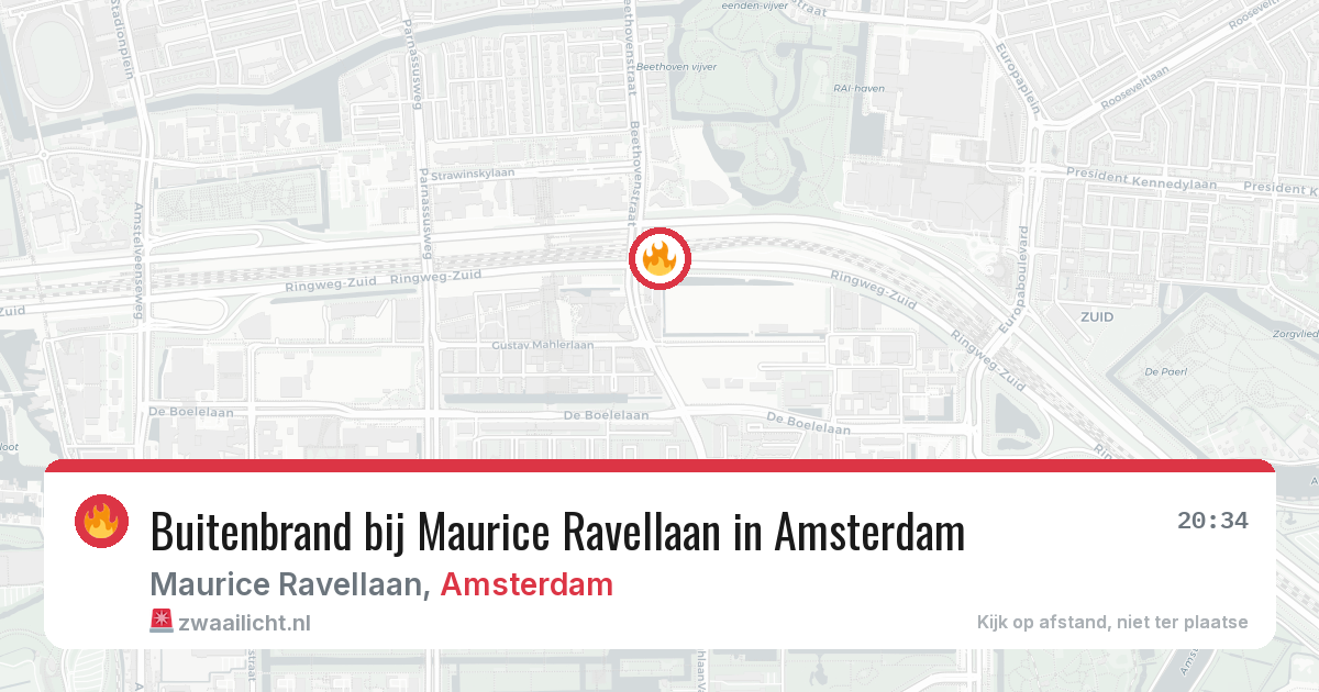 Buitenbrand bij Maurice Ravellaan in Amsterdam — 31 jul 2026