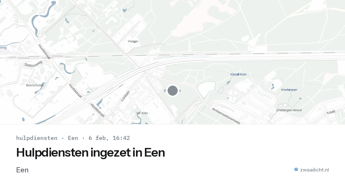 Hulpdiensten ingezet in Een — 6 feb 2026 | 🚨 Zwaailicht.nl
