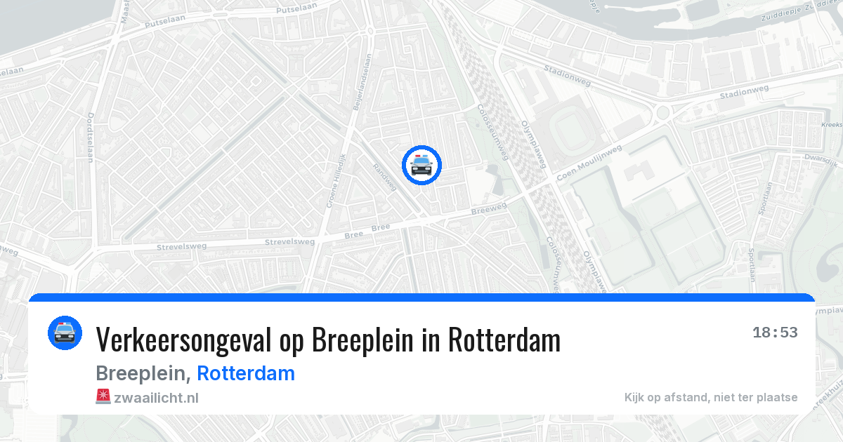 Verkeersongeval op Breeplein in Rotterdam — 17 mrt 2026