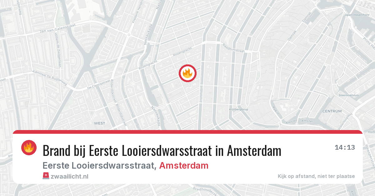 Brand bij Eerste Looiersdwarsstraat in Amsterdam — 26 apr 2026