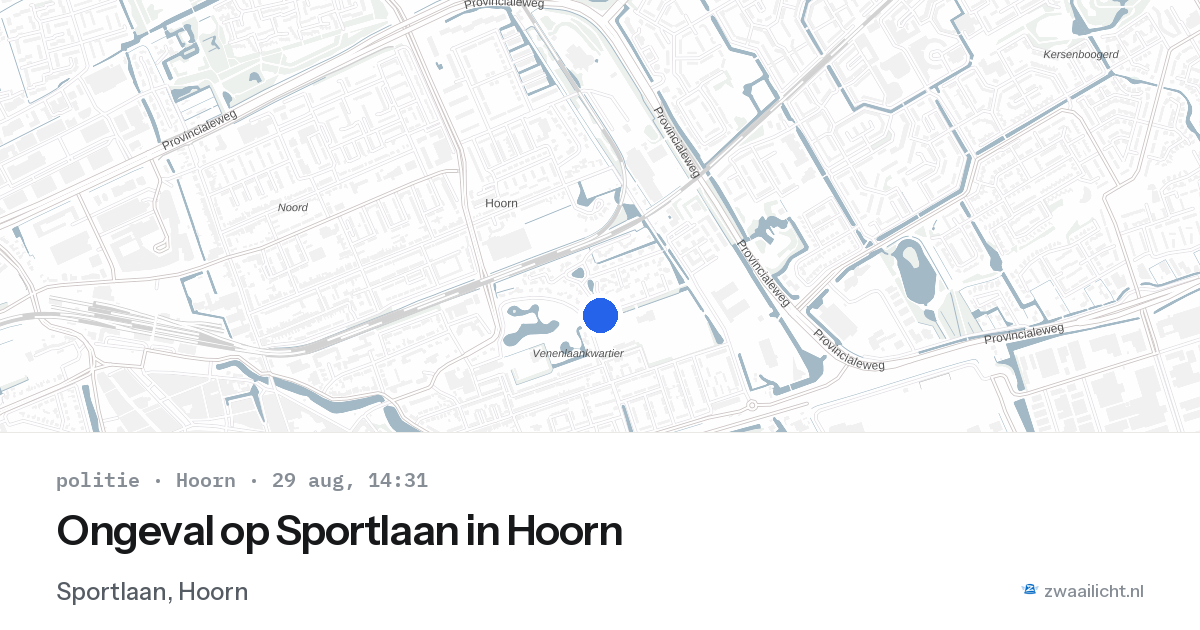 Ongeval op Sportlaan in Hoorn — 29 aug 2026