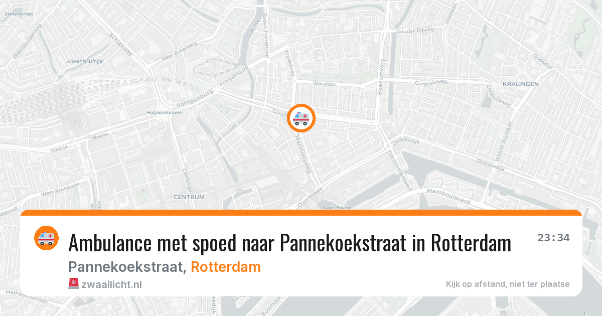 Ambulance met spoed naar Pannekoekstraat in Rotterdam — 20 jun 2026
