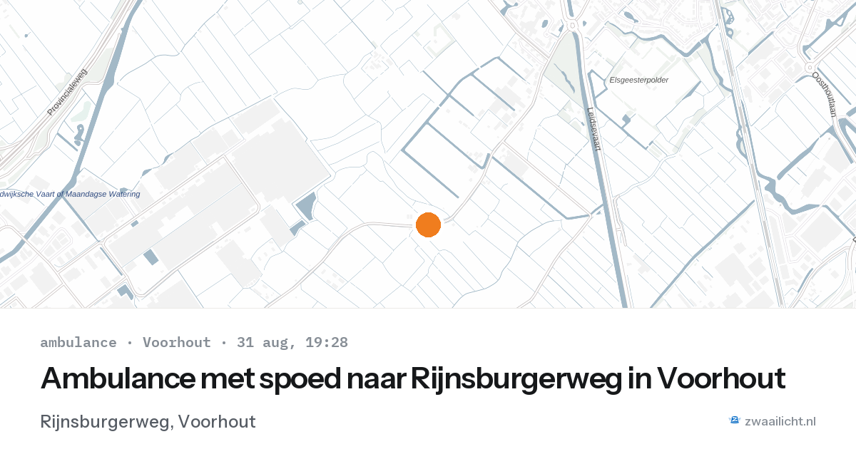 Ambulance met spoed naar Rijnsburgerweg in Voorhout — 31 aug 2026