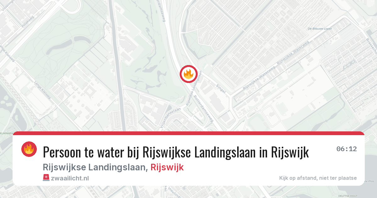Persoon te water bij Rijswijkse Landingslaan in Rijswijk — 3 aug 2026