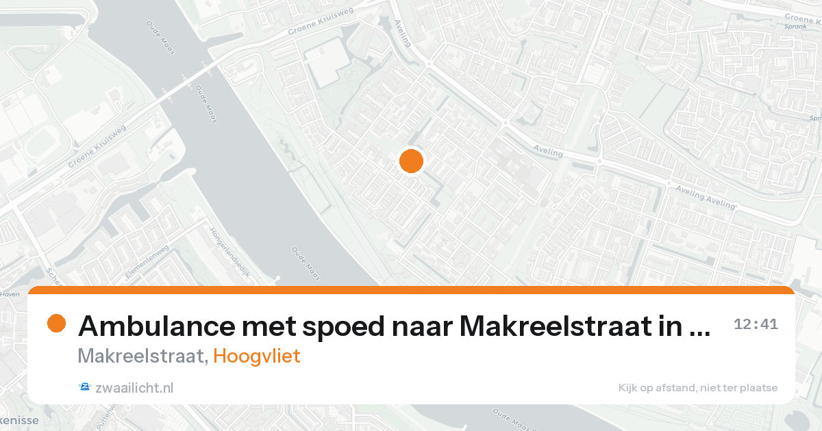 Ambulance met spoed naar Makreelstraat in Hoogvliet — 22 aug 2026